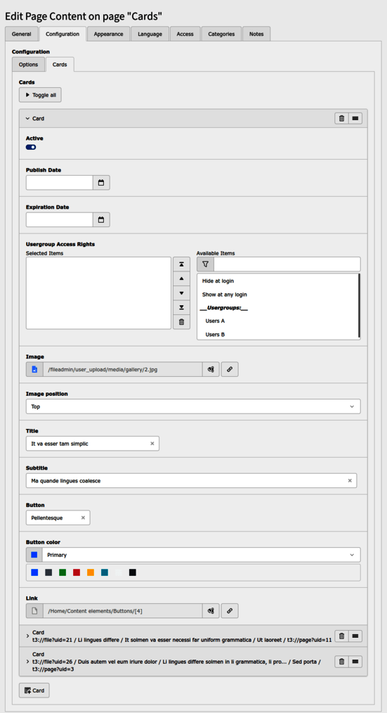 Configuration