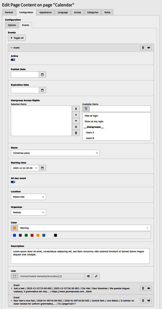 Configuration