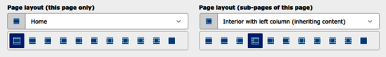 Page layout selector